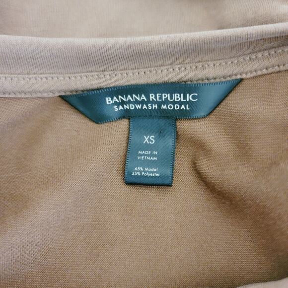 Banana Republic Light Brown Sandwash Modal Ruched Tee Size XS - Picture 6 of 6